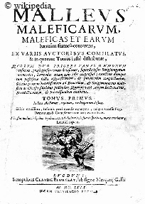 Titelblatt des Hexenhammers (Malleus Maleficarum)  -  Lyoner Ausgabe von  1669